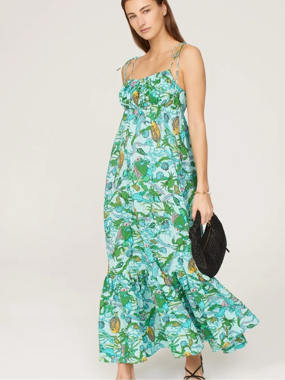 Kate Spade Under The Sea Tie Strap Maxi Dress XXL